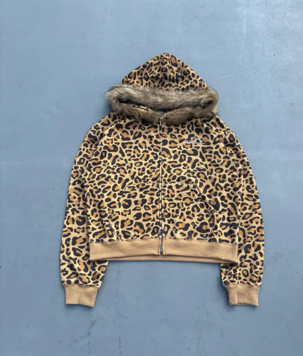 OG Leopard Prind Reversible & Fuzz Hood Hoodies
